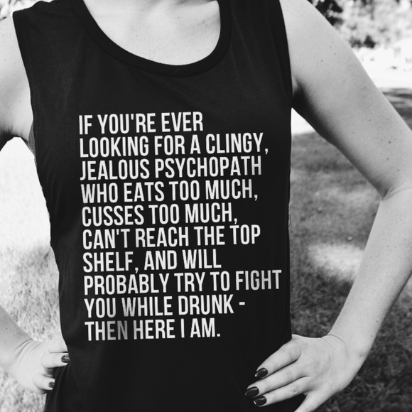 Erilee Co Tops - Short Drunk Dream Girl Funny Muscle Tee